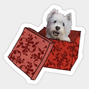 Christmas Westies Present Sticker